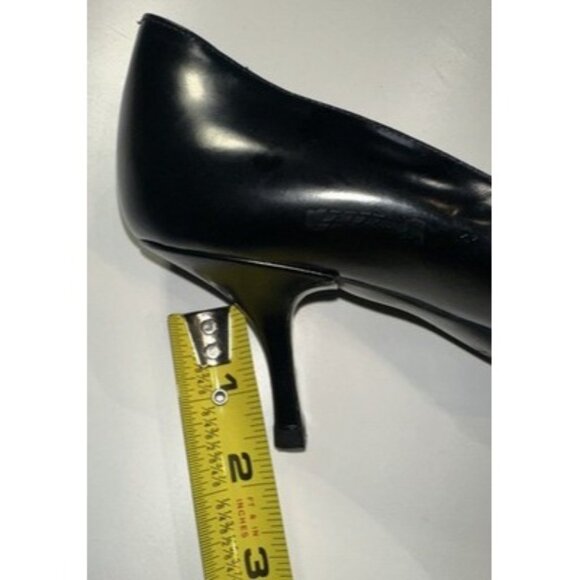 Prada Women's Open Toe Classic Pumps Patent Leather Black Size 6 - Picture 9 of 10